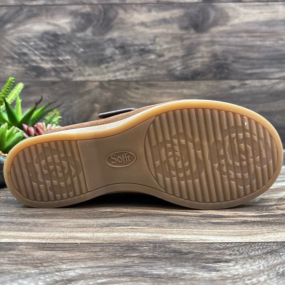 NIB Sofft Bayla 9M Suede Leather Slip On Comfort Clogs Mules Brown - Picture 8 of 11